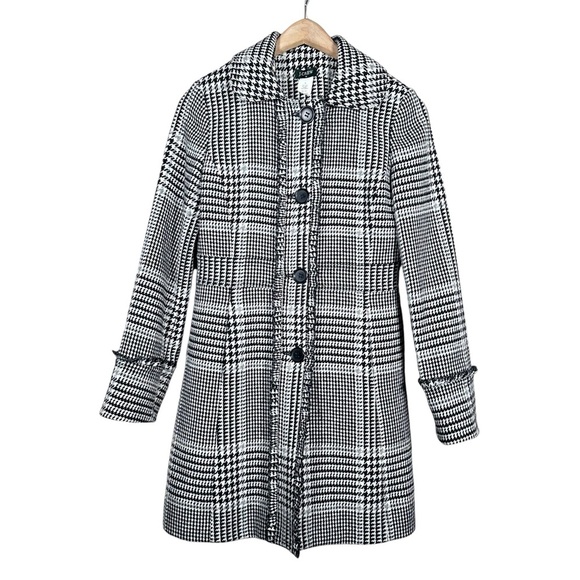 J. Crew Monochrome Checkered Trench Coat - Picture 1 of 11